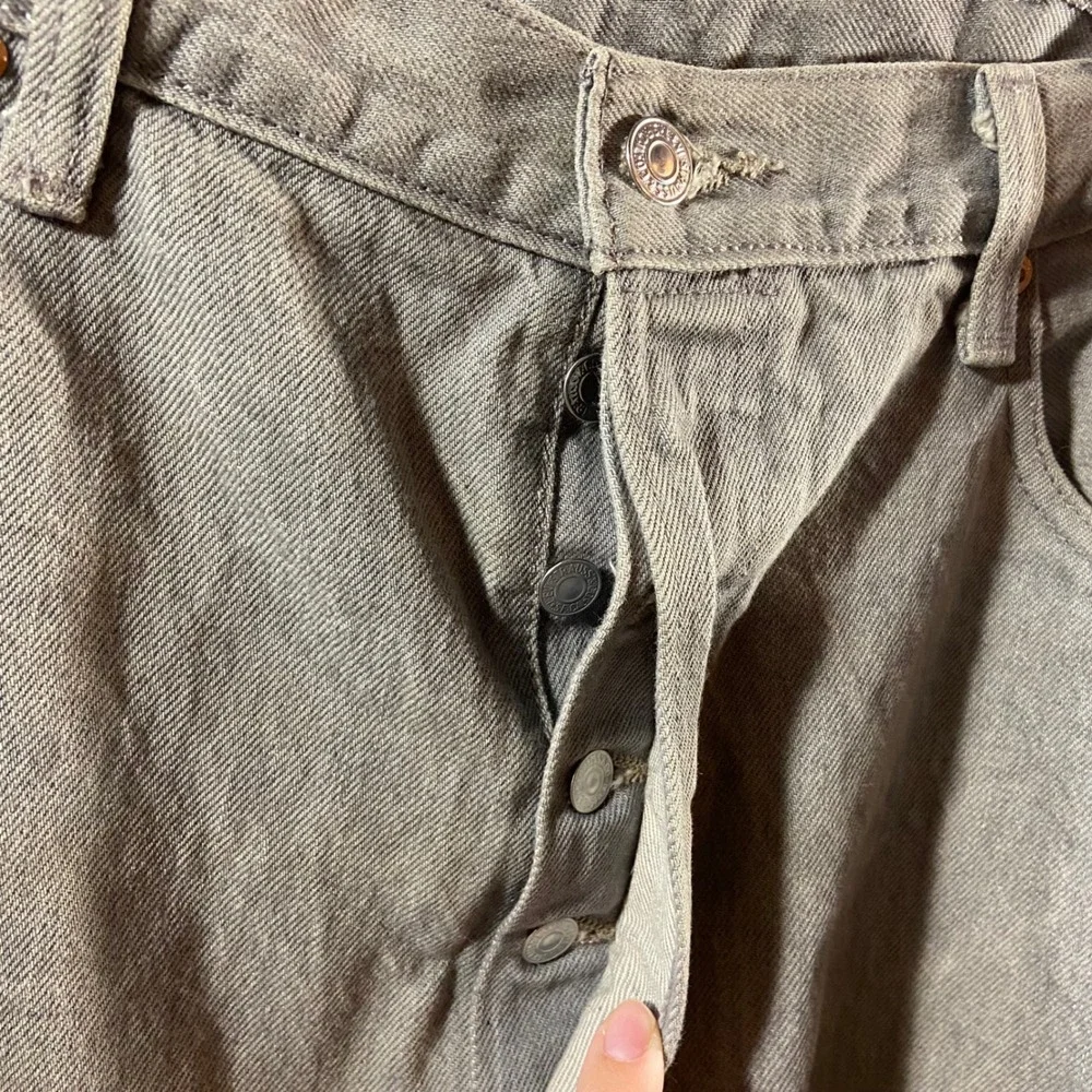 Levi's 501XX Jeans 38x34 Gray Faded Wash Button Fly Straight Leg Denim double x
